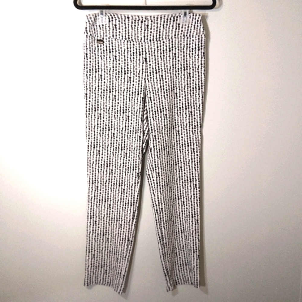 Lisette L Montreal High-Rise Straight Polka Dot Stripe Pull-On Pants